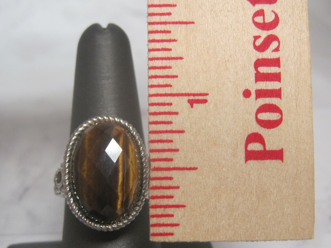 Sterling Silver Tigers Eye Ring - 4