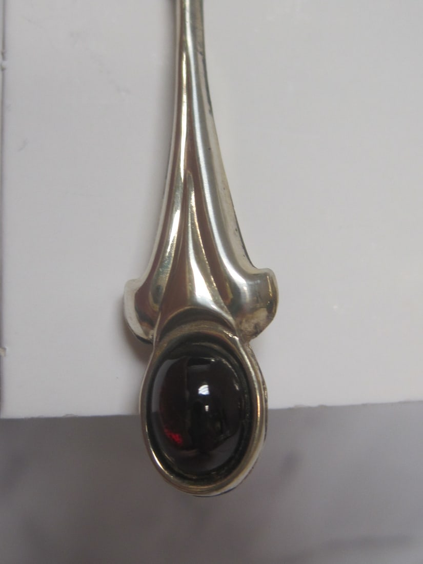 Antique Garnet & Sterling Silver Earrings - 2