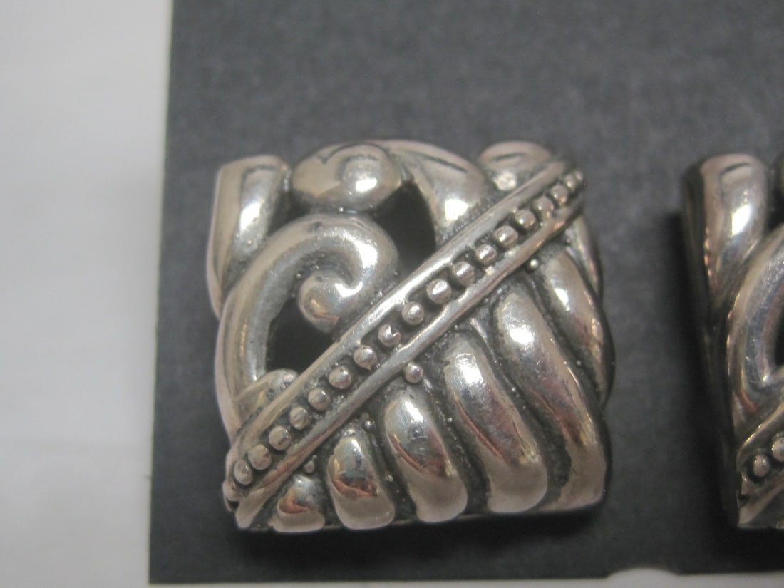 Fancy Sterling Silver Pierced Earrings - 2