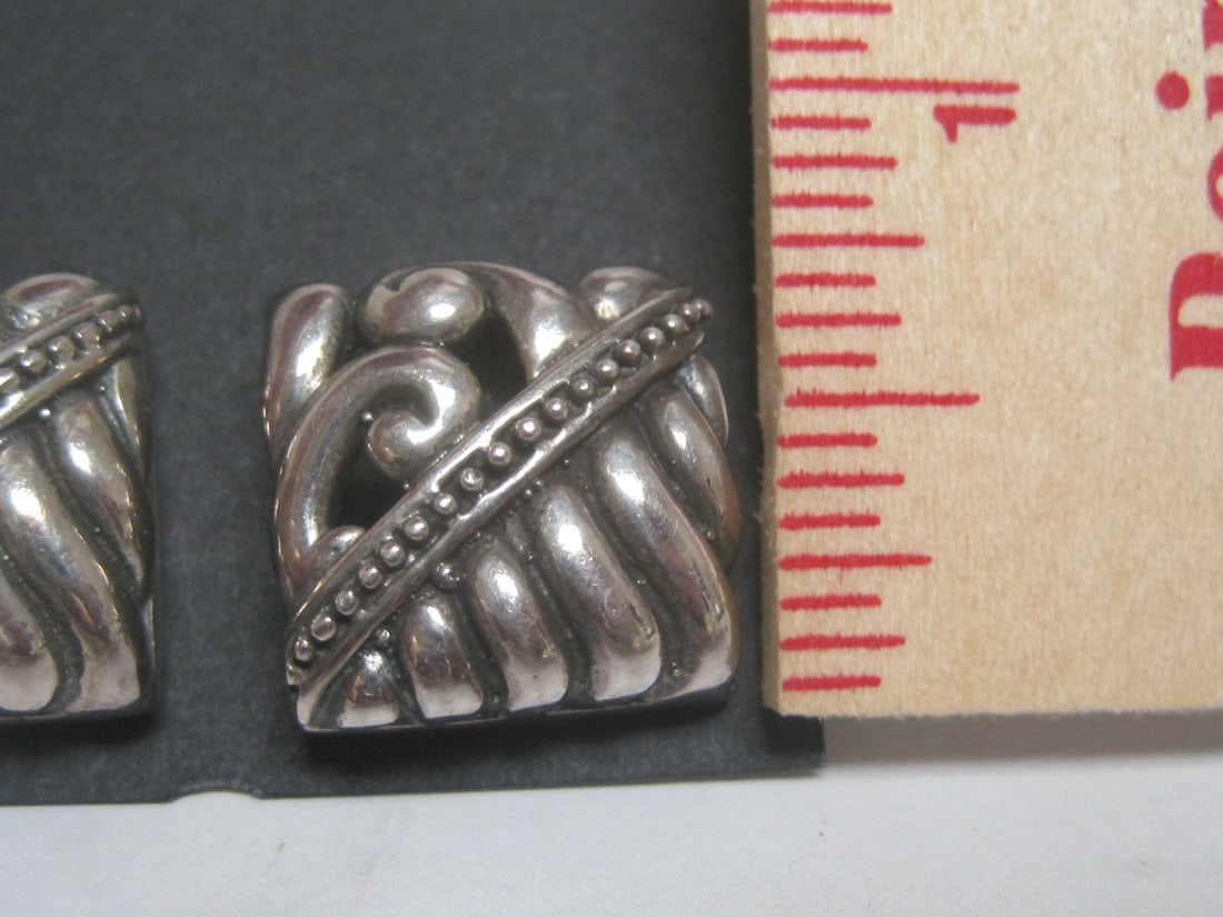 Fancy Sterling Silver Pierced Earrings - 3