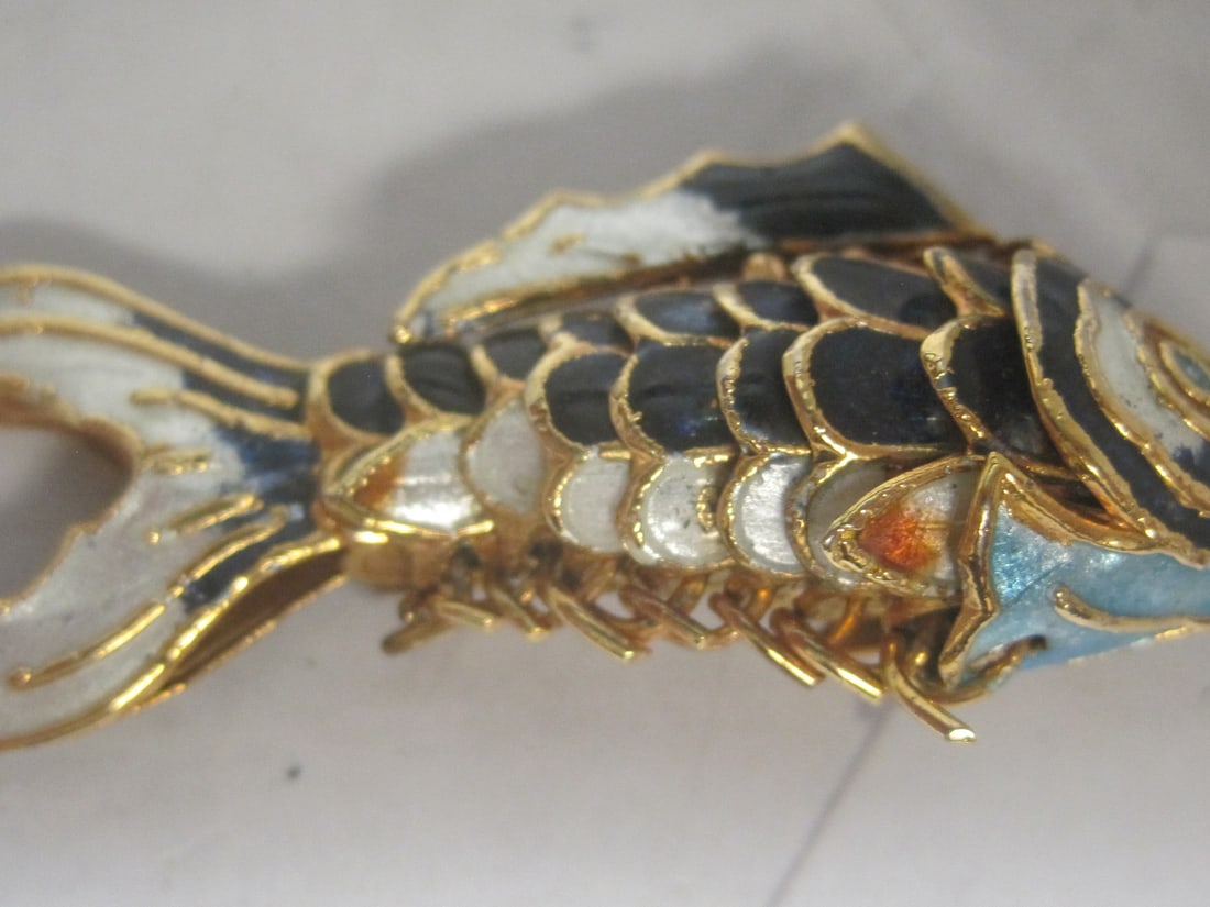Enameled Fish Pendant - 2