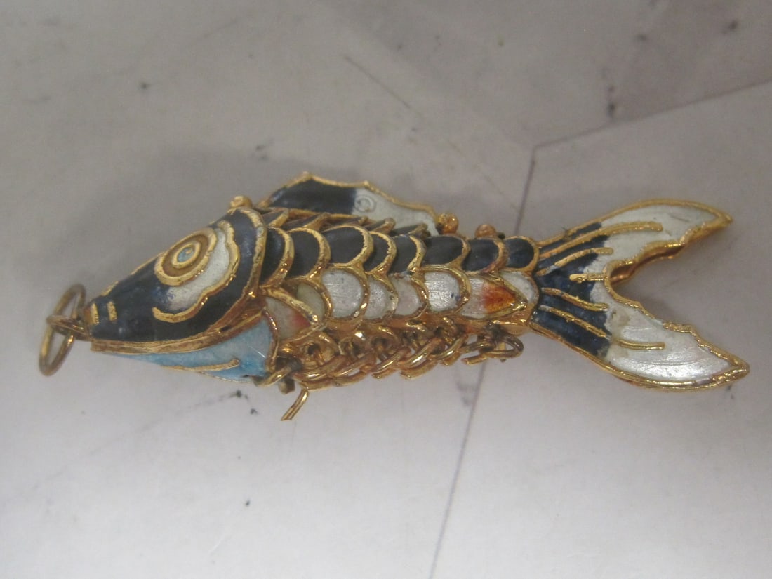 Enameled Fish Pendant - 4