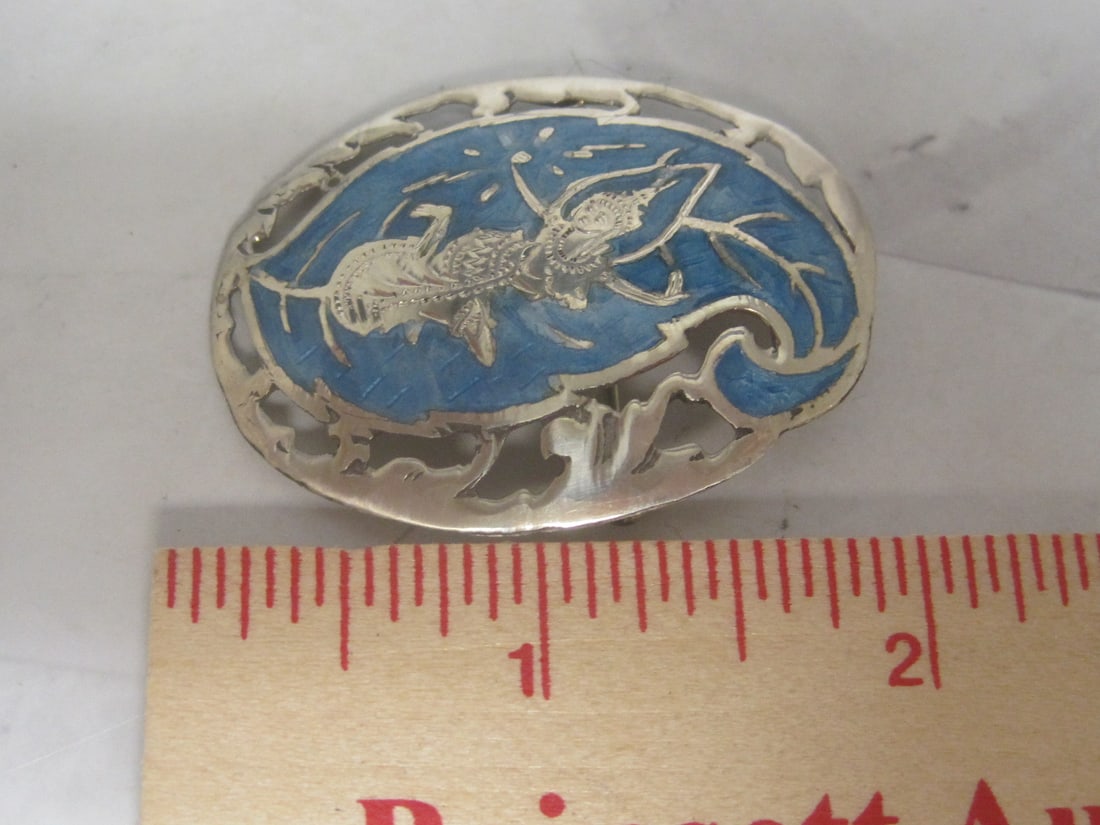 Early Sign Sterling Silver & Enamel Dancer Brooch - 5