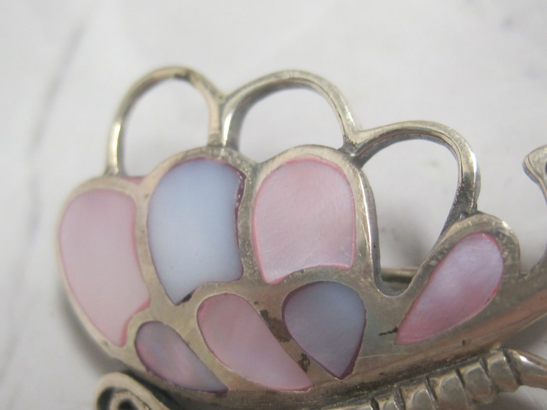 Sterling Silver & Abalone Butterfly Pin - 2