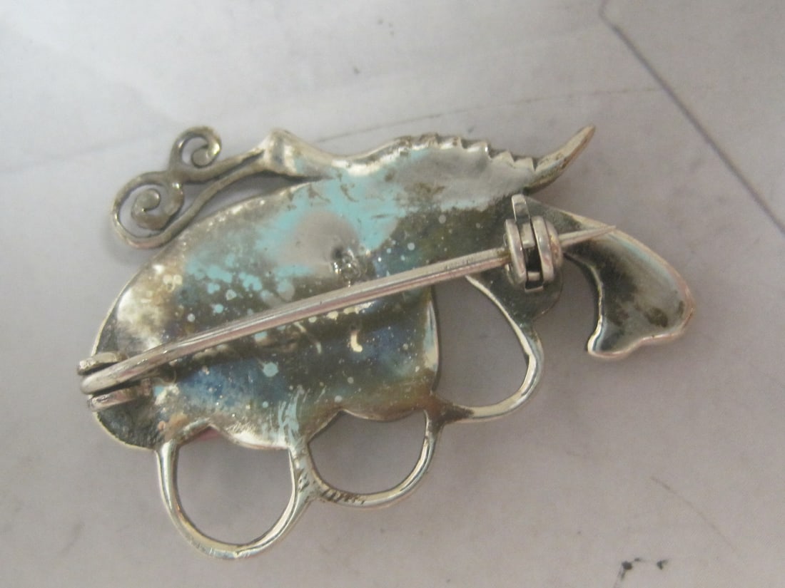 Sterling Silver & Abalone Butterfly Pin - 3