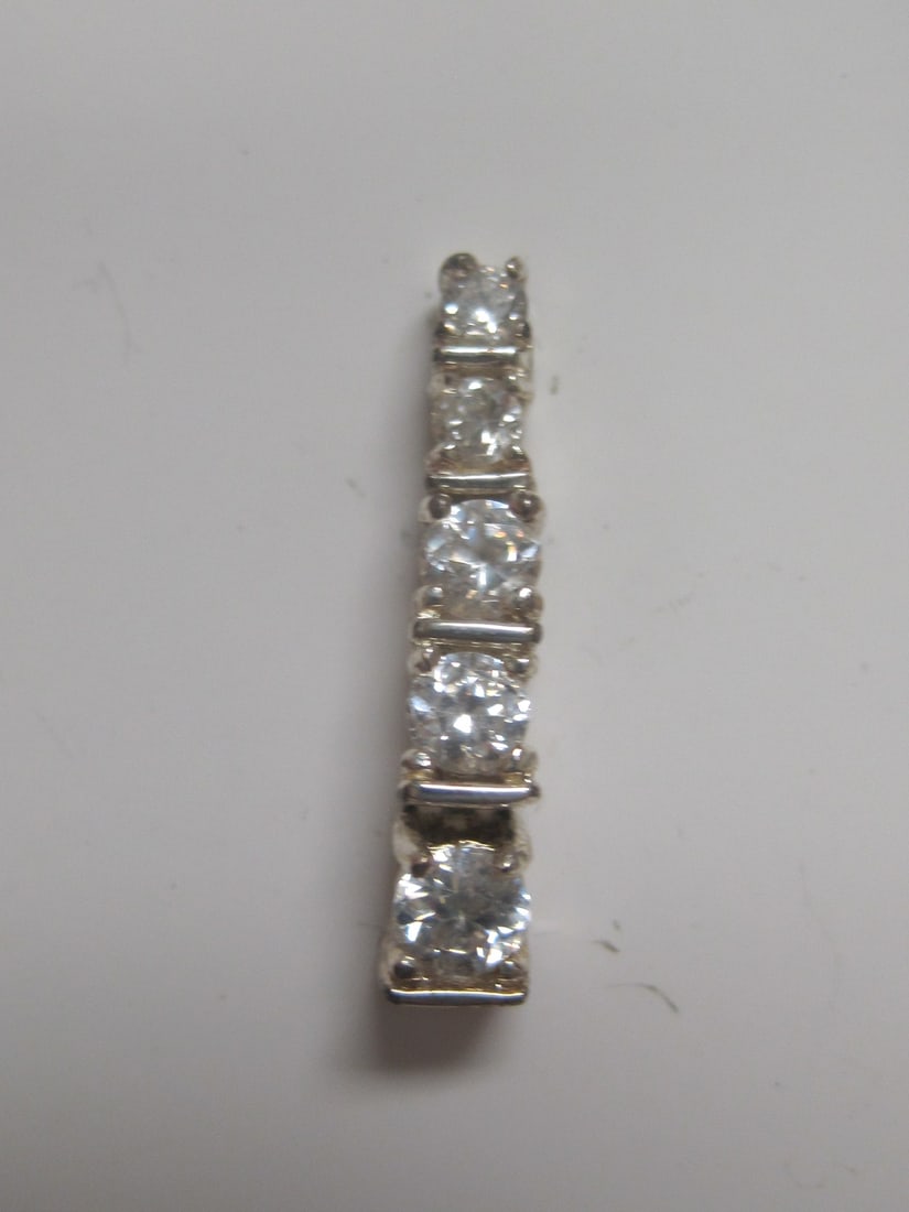 Sterling Silver CZ Pierced Earrings - 2