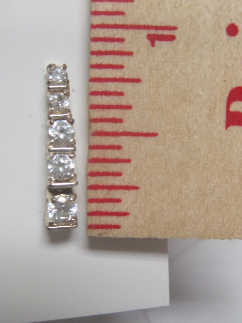 Sterling Silver CZ Pierced Earrings - 4