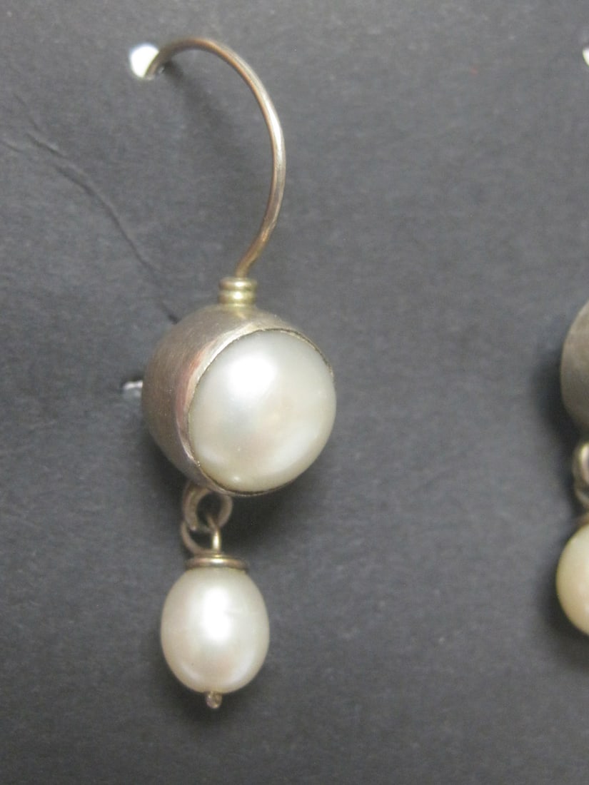 Sterling Silver & Pearl Earrings - 3