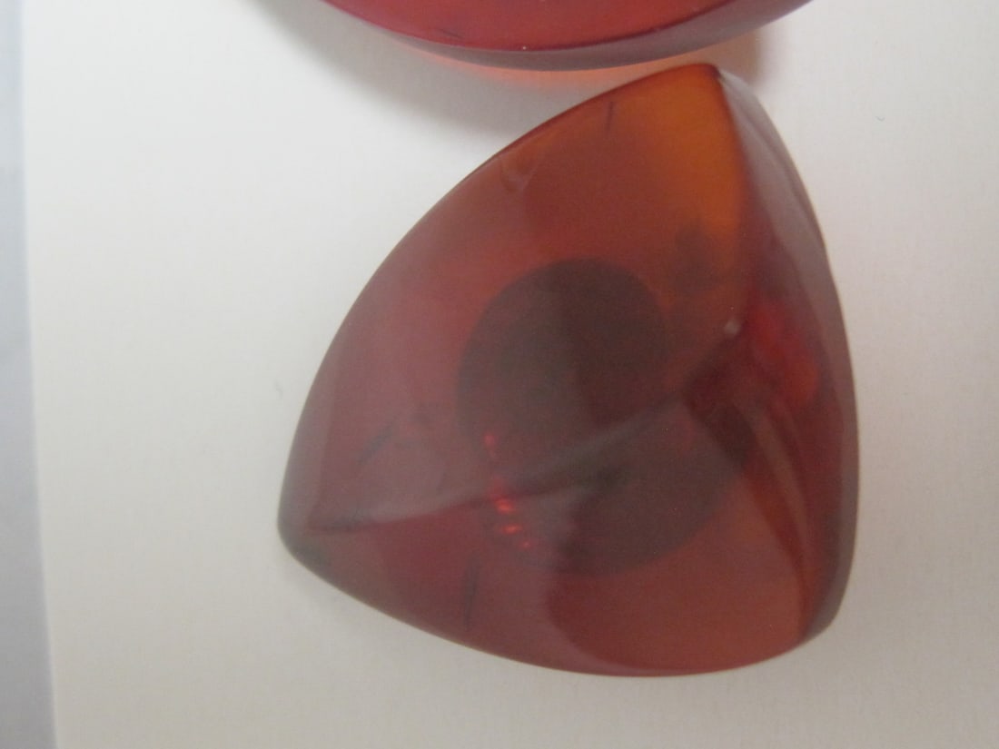 Amber & Silver Clip Earrings - 2