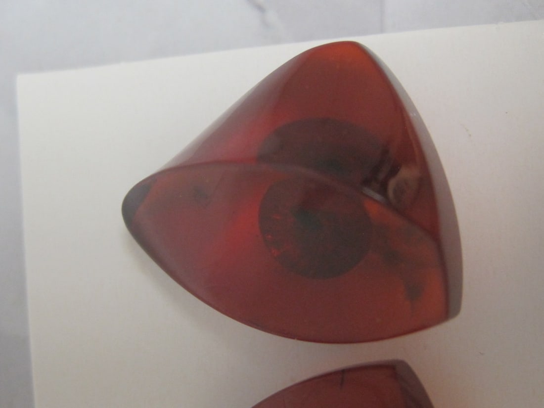 Amber & Silver Clip Earrings - 3