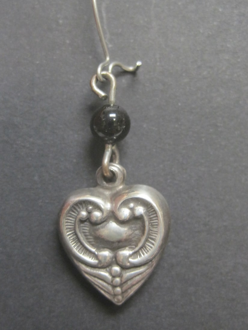 Sterling Silver Dangling Hearts Earrings - 3