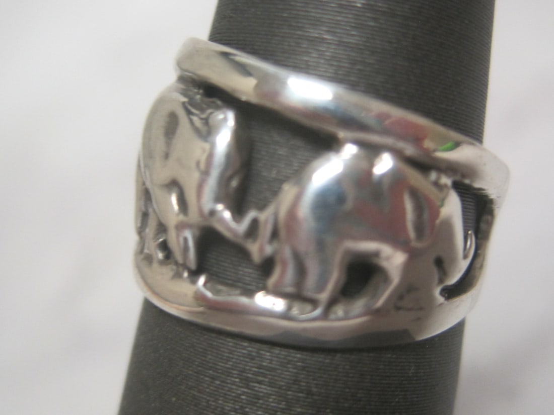 Sterling Silver Elephant DÅ½cor Ring - 2
