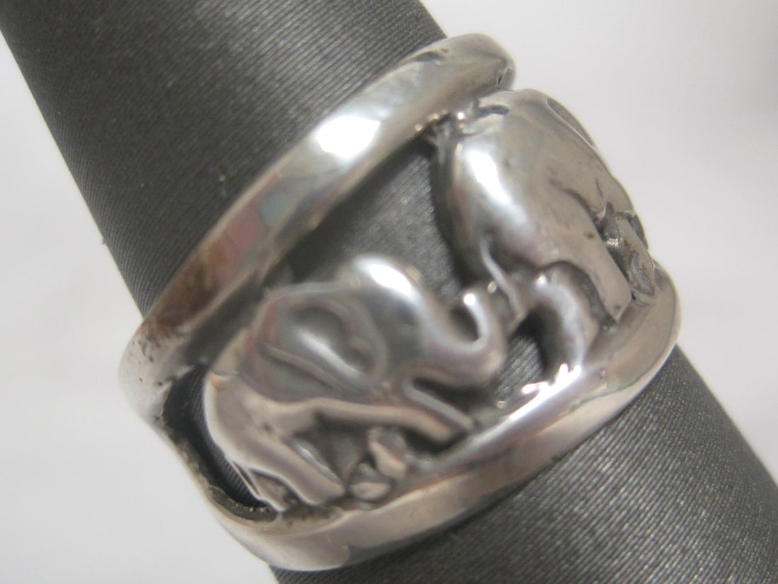 Sterling Silver Elephant DÅ½cor Ring - 3