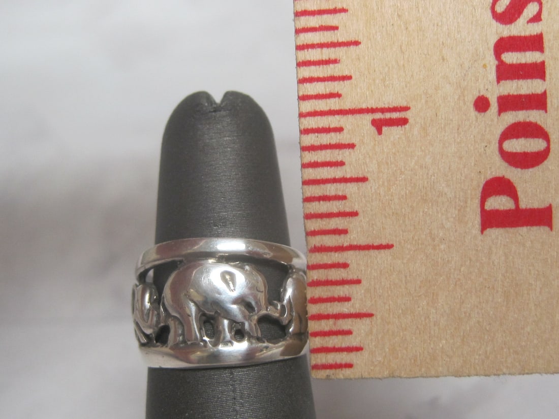 Sterling Silver Elephant DÅ½cor Ring - 4