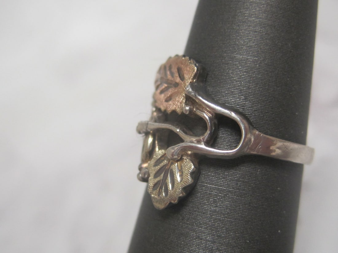 Tri-Color Gold & Sterling Silver Ring - 2