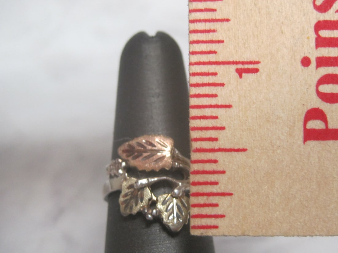 Tri-Color Gold & Sterling Silver Ring - 4