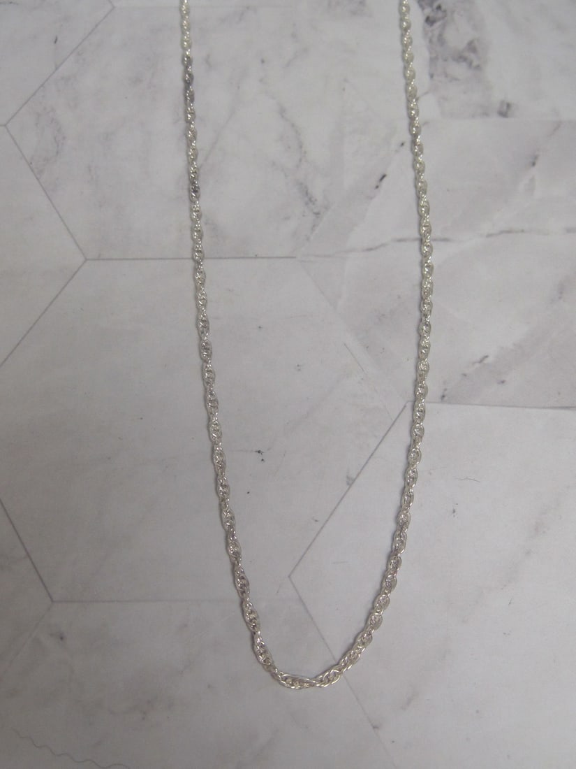 24" Sterling Silver Rope Chain: Weighs 9 grams