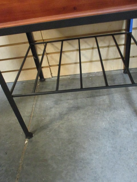 Cherry Wood Storage/File Box on Metal Stand - 4