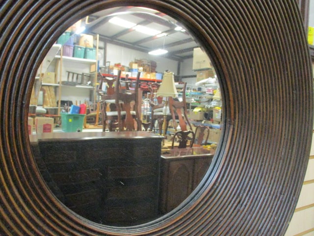 Large Domed Pencil Reeded Round Wall Mirror - 2