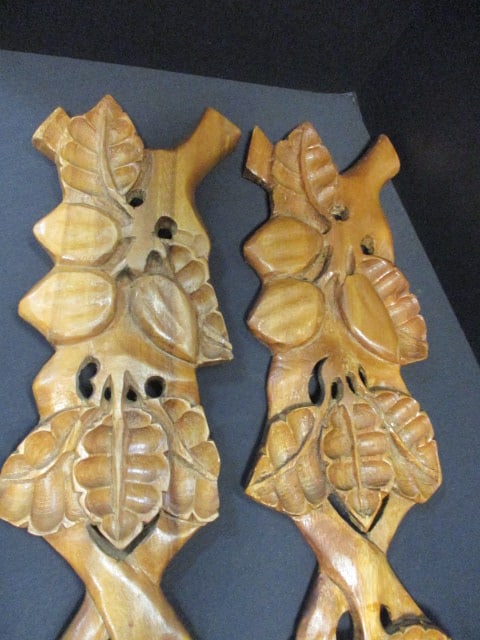 Mid Century Modern Carved Monkey Wood Fork and Spoon Wall DÃ©cor - 2