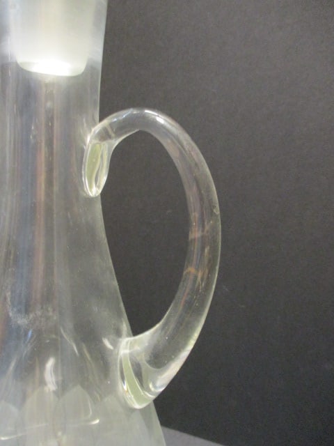 Mid Century Modern Etched Glass Decanter Pitcher - 3