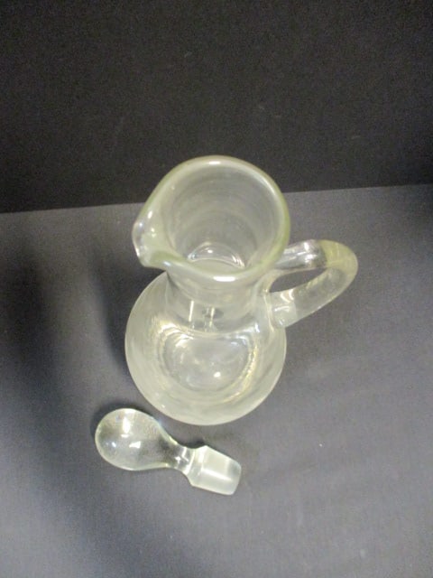 Mid Century Modern Etched Glass Decanter Pitcher - 5