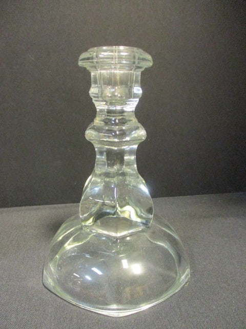 Vintage Crystal Vase and Pair of Glass Candle Holders - 2