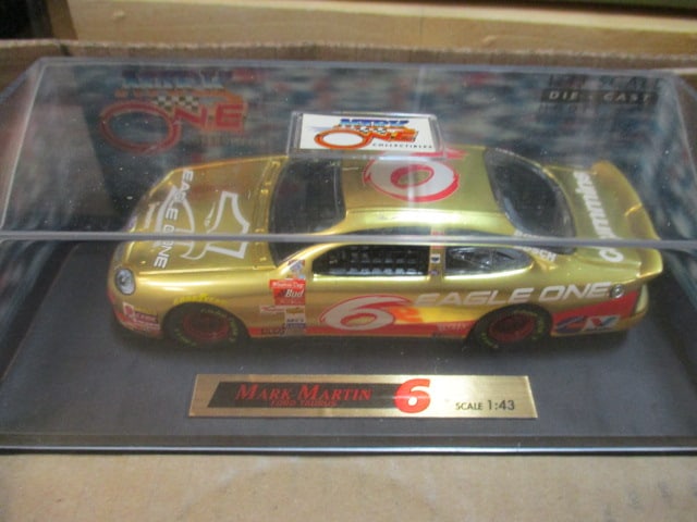 Grouping of 4 Vintage 1/43" Scale Diecast Model Racecars and Nascar Ornament - 6