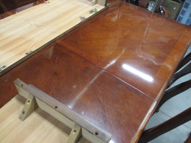 Queen Anne Style with Claw Feet Cherry Square Dining Table and Chairs Set - 4