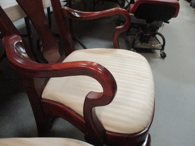 Queen Anne Style with Claw Feet Cherry Square Dining Table and Chairs Set - 7