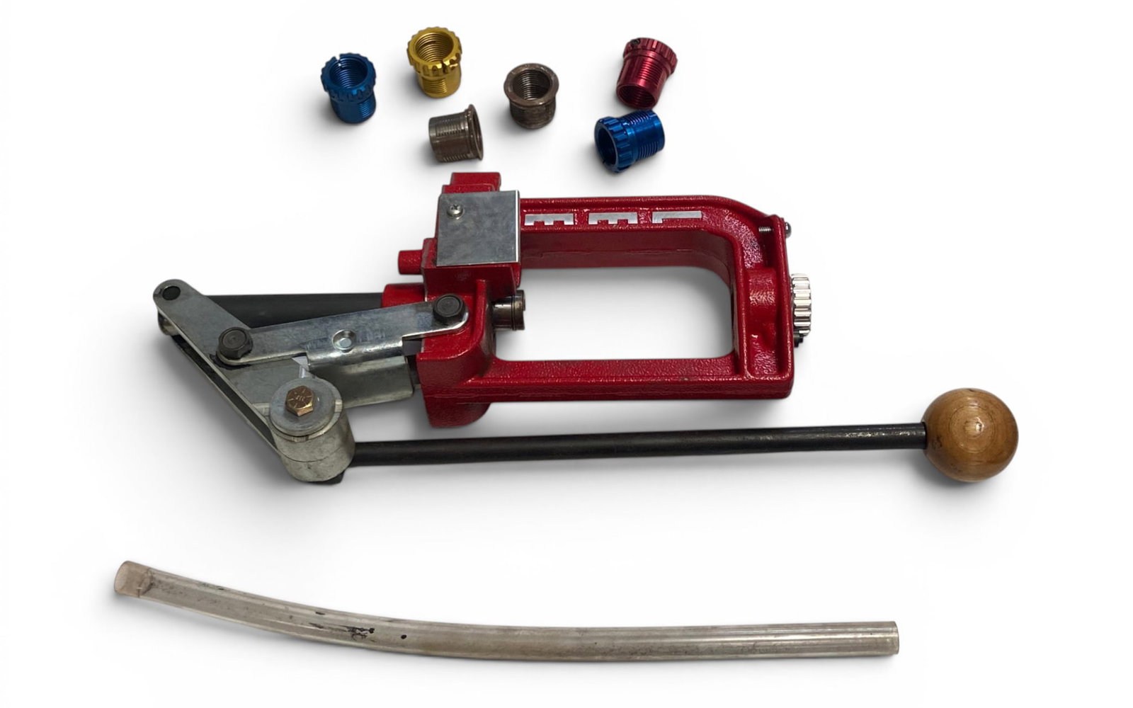 Lee Reloading Press with Various Bushings and Tube - 4
