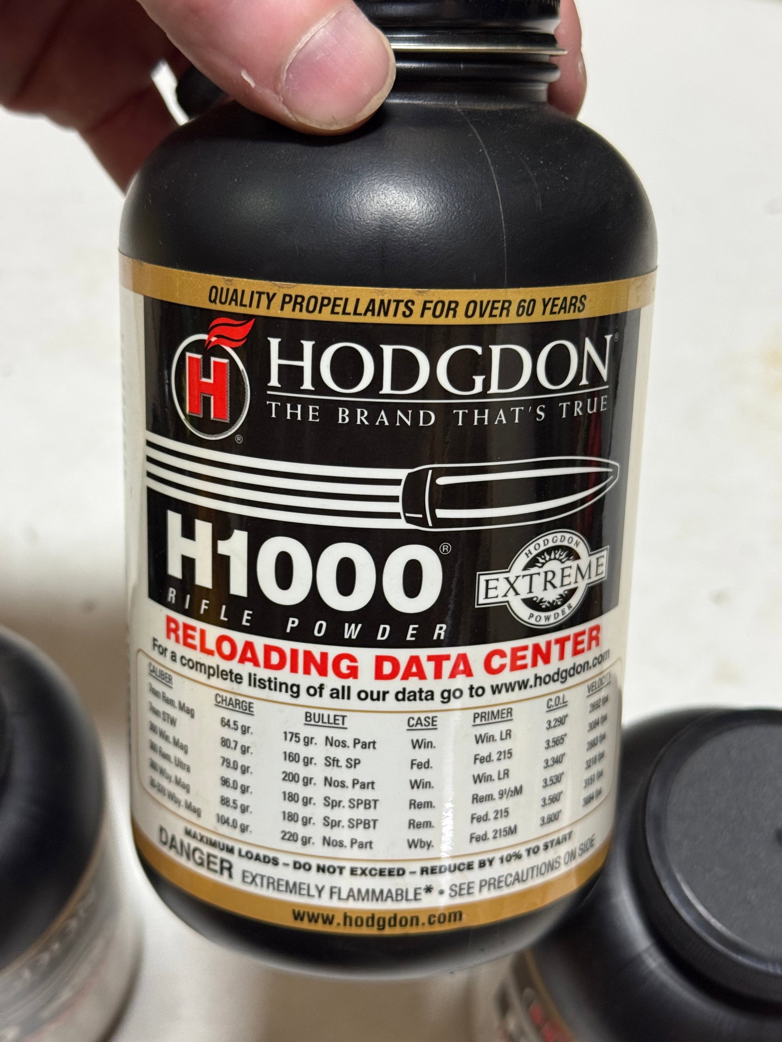 NIB 4.0 Lbs. of Hodgdon H1000 Rifle Powder for Reloading - 3