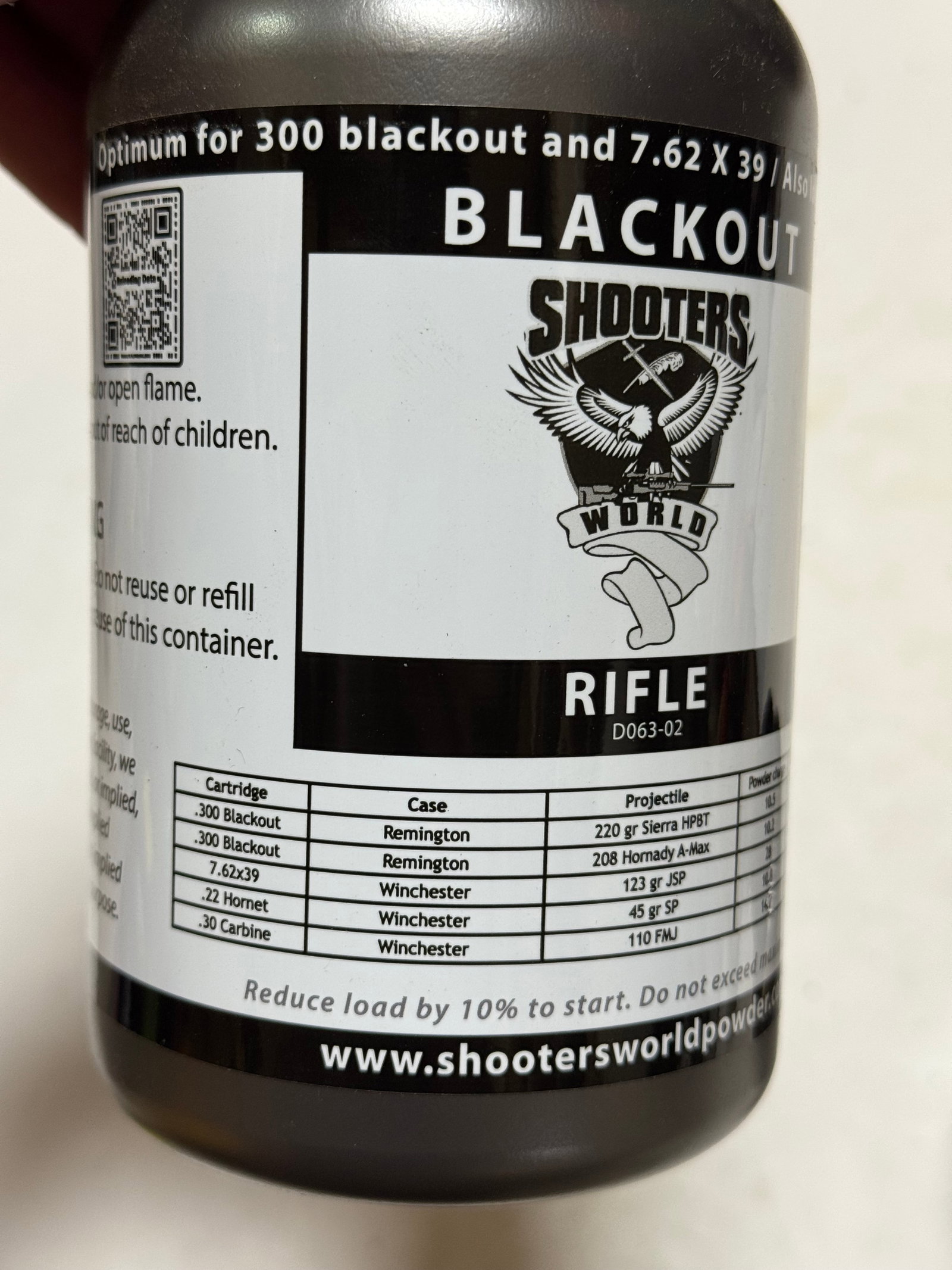 NIB 2.0 Lbs. of Blackout Shooters Rifle Powder for Reloading .300 BO, 7.62x39 & More - 2