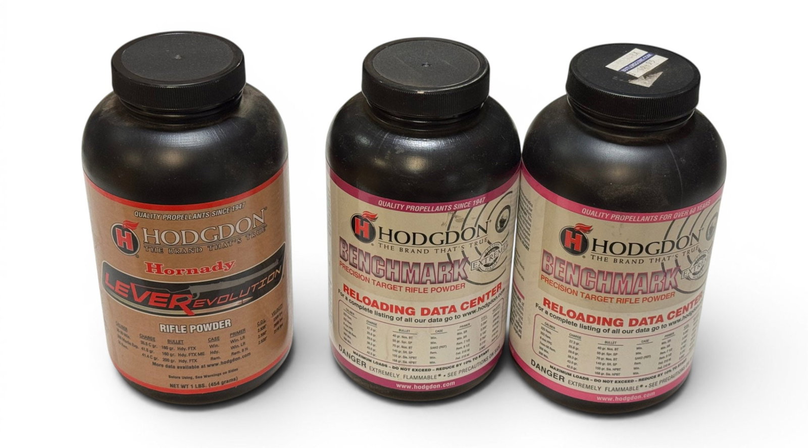NIB 3.0 Lbs. of Hodgdon Hornady and Benchmark Rifle Powders for Reloading: See Photo(s)