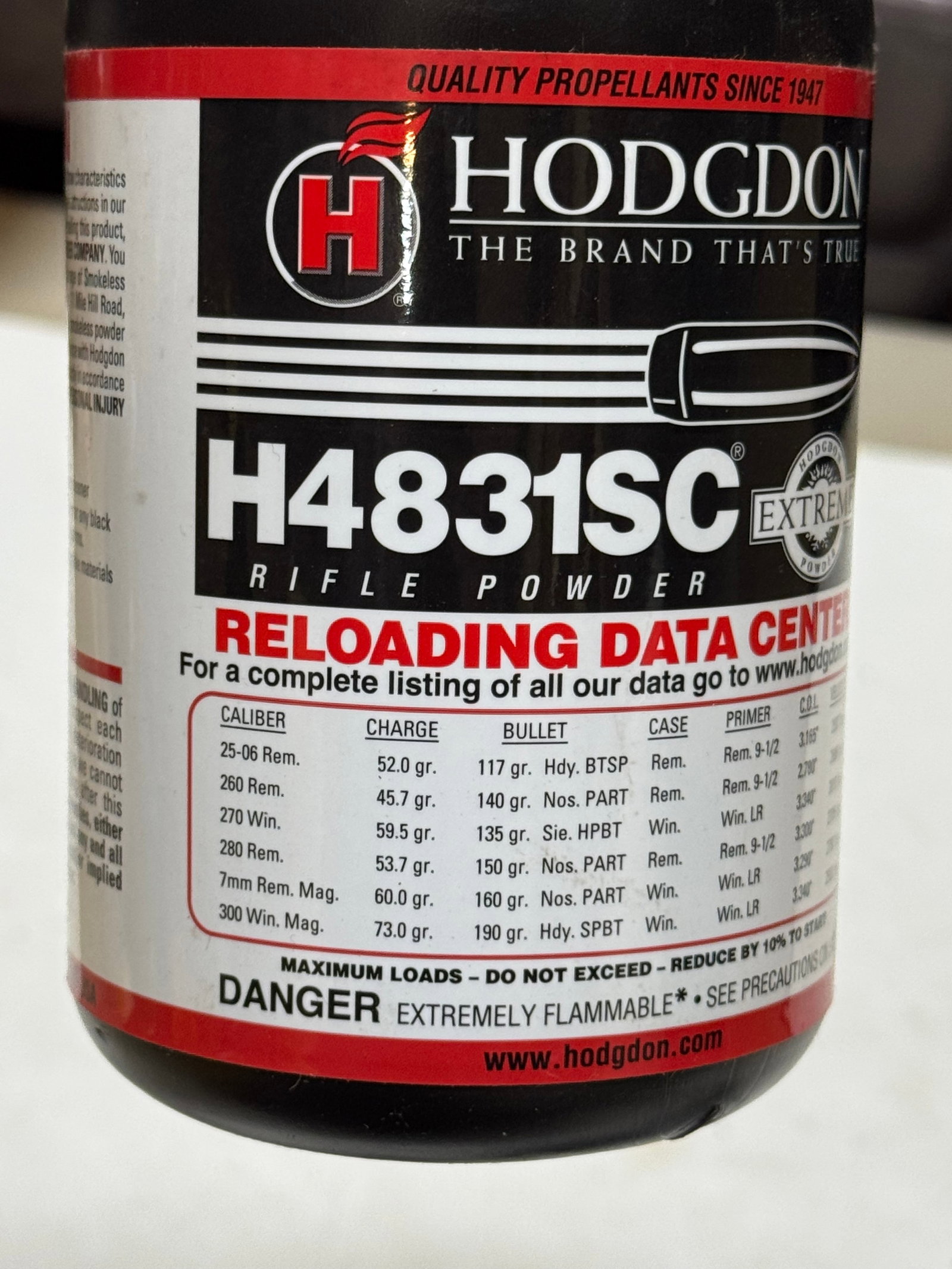 NIB 3.0 Lbs. of Hodgdon H4831SC Rifle Powder for Reloading - 2