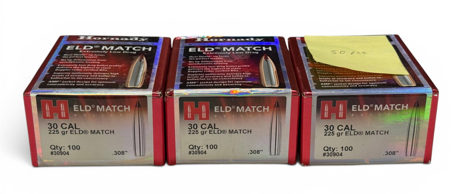 250qty. Of .30 CAL. 225gr. Hornady ELD MATCH Bullets: See Photo(s)