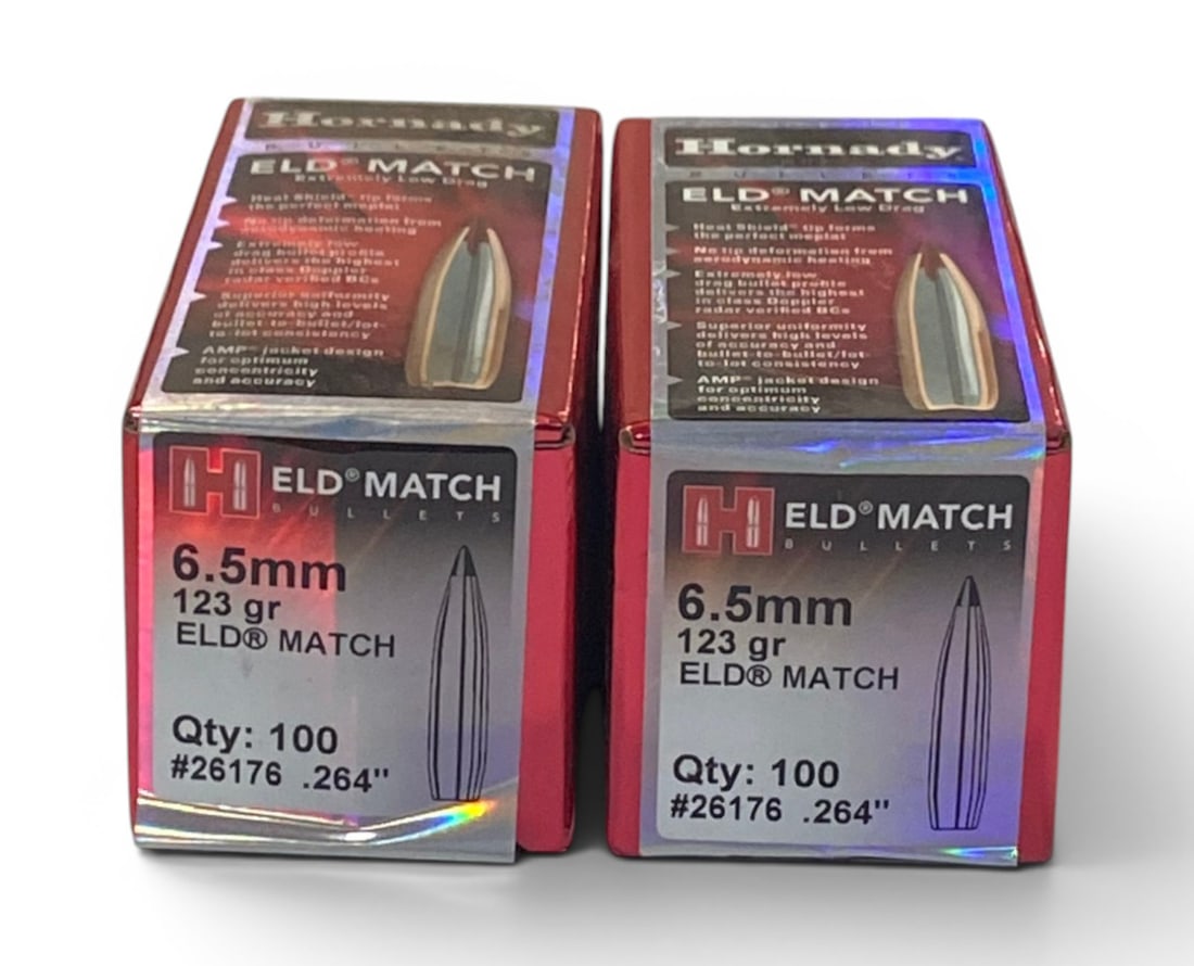 NIB 200qty. Of 6.5mm 123gr. Hornady ELD MATCH Bullets: See Photo(s)