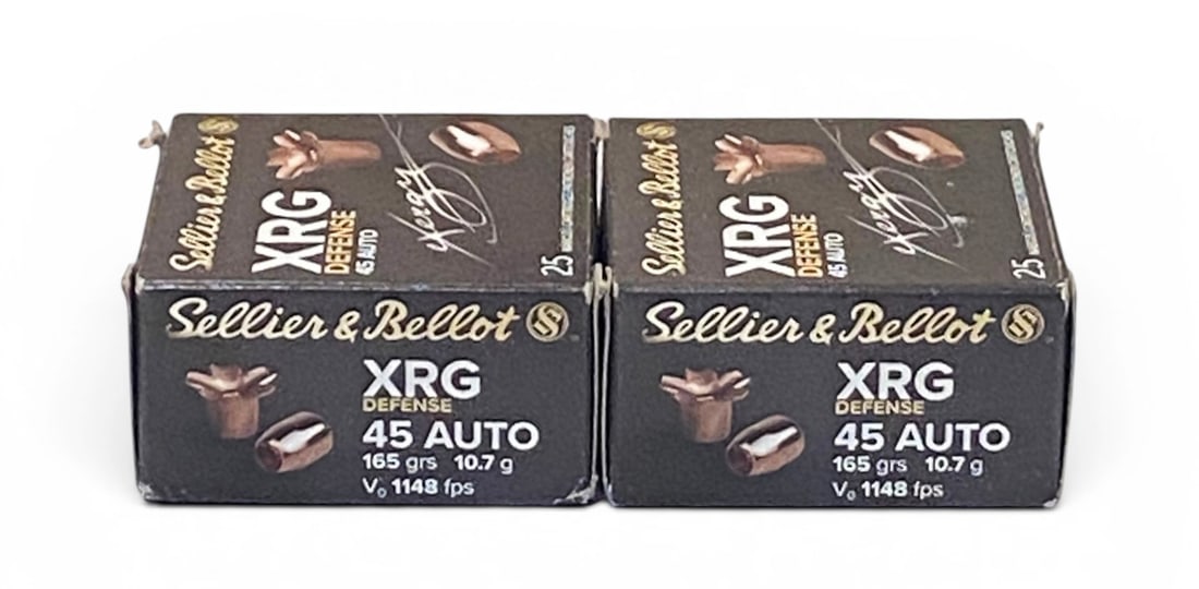 NIB 50rds. of .45 ACP 165gr. XRG Sellier & Bellot Defense Ammunition: See Photo(s)