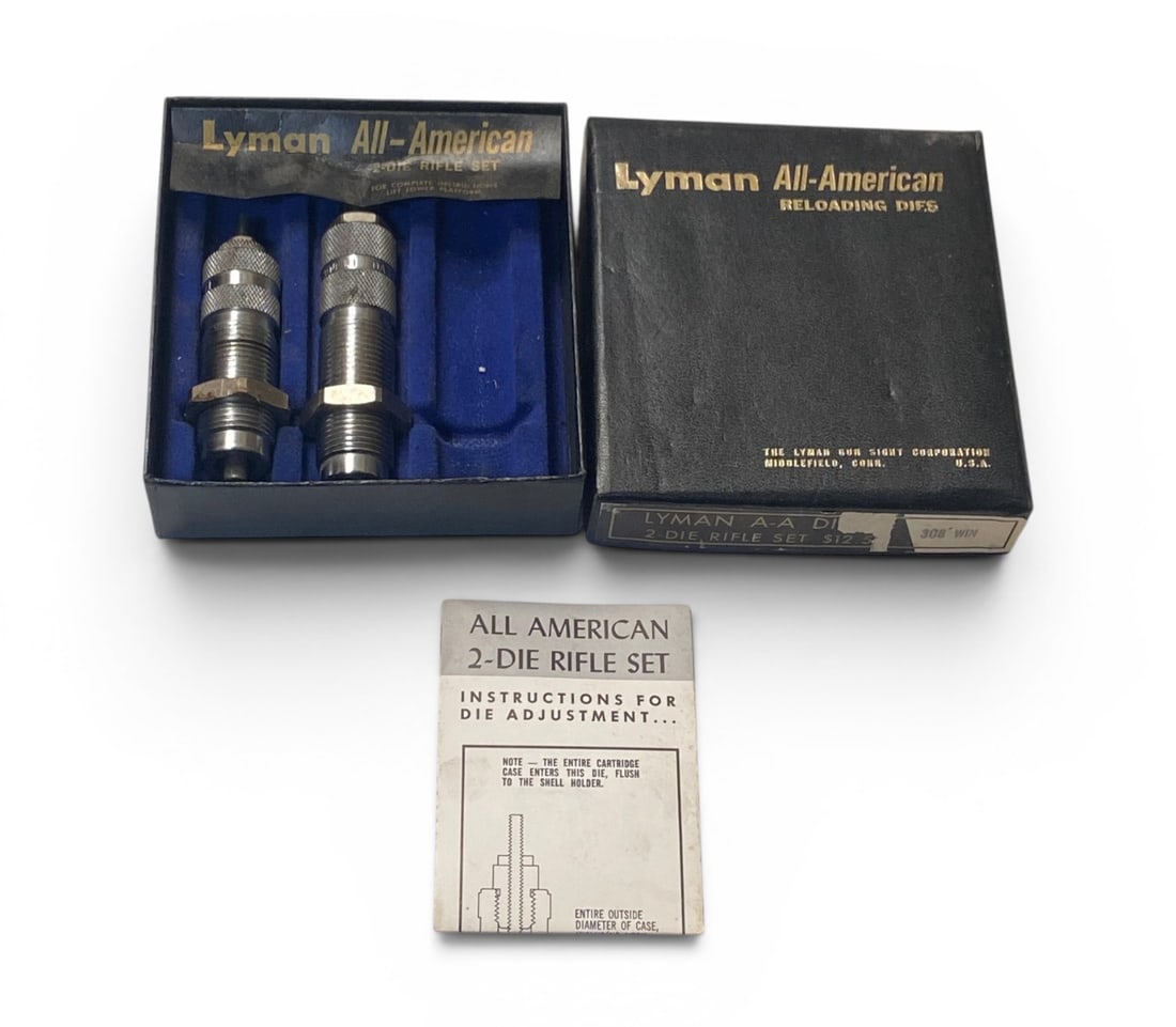 Lyman Reloading Die Lot - .45 ACP 3-Die Set and .308 WIN. 2-Die Full Length Sizing Set - 6