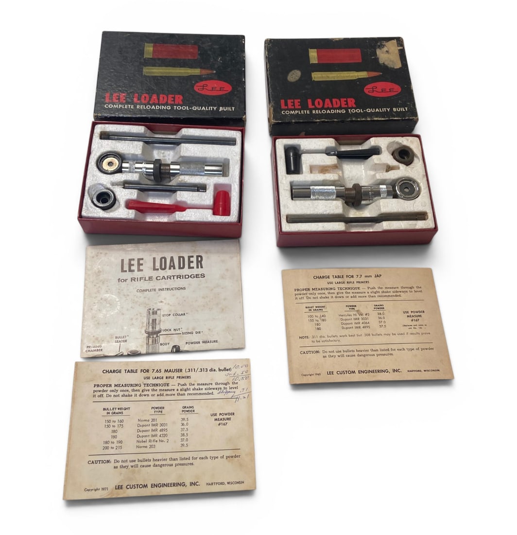 (2) Lee Loader Kits in Box - 7.7mm JAP and 7.65mm Mauser for Reloading (1 of 8)