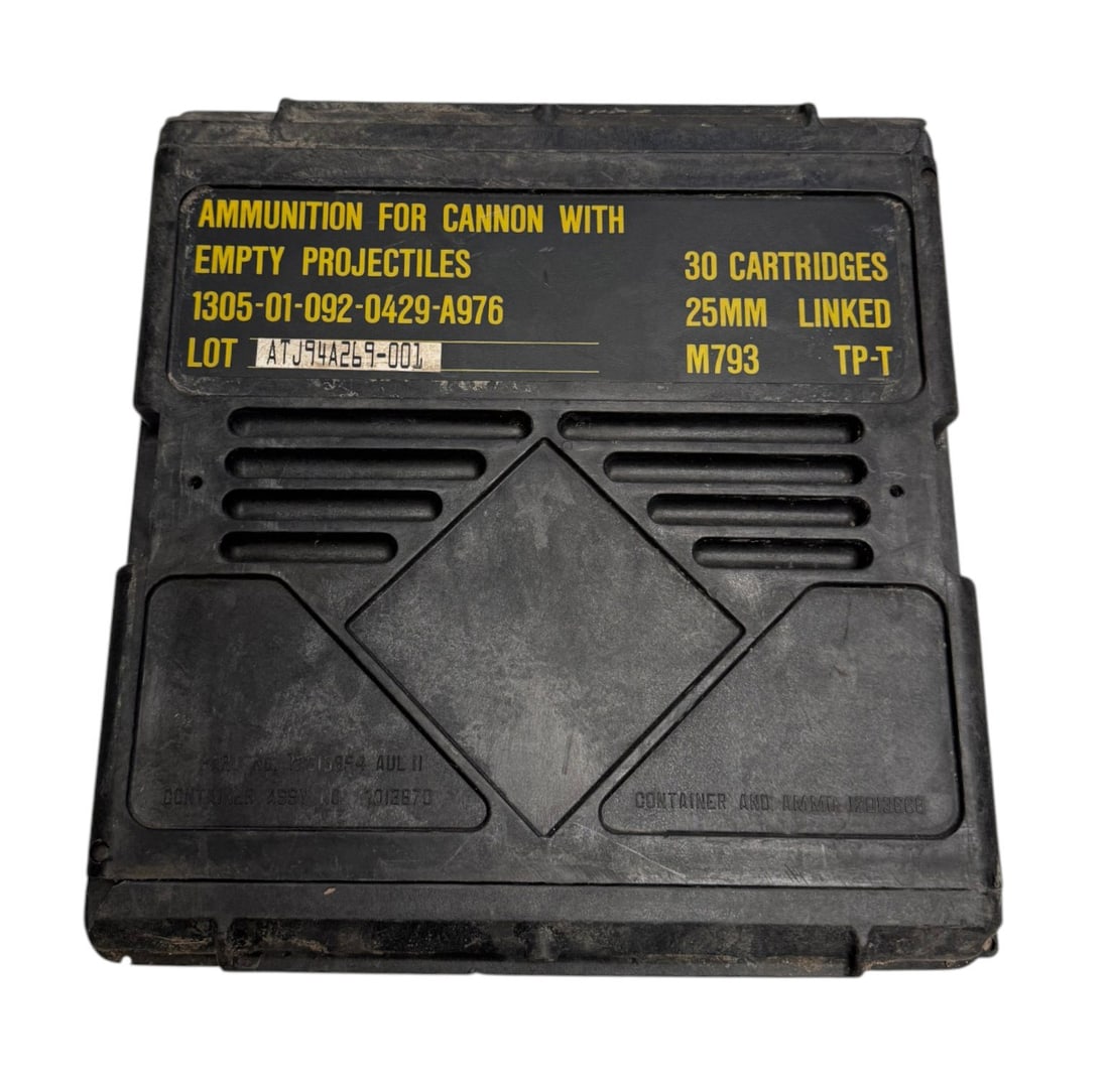 30 Cartridge 25mm Large Black Plastic Military Container Lot 1305-01-092-0429-A976 (Empty) (1 of 5)