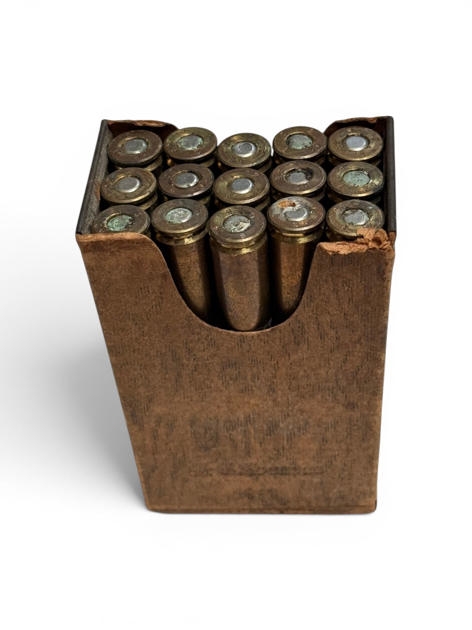 15rds. of 7.92x57 (8mm MAUSER) GEW 88 Collectible Ammunition on Clips: Some corrosion present