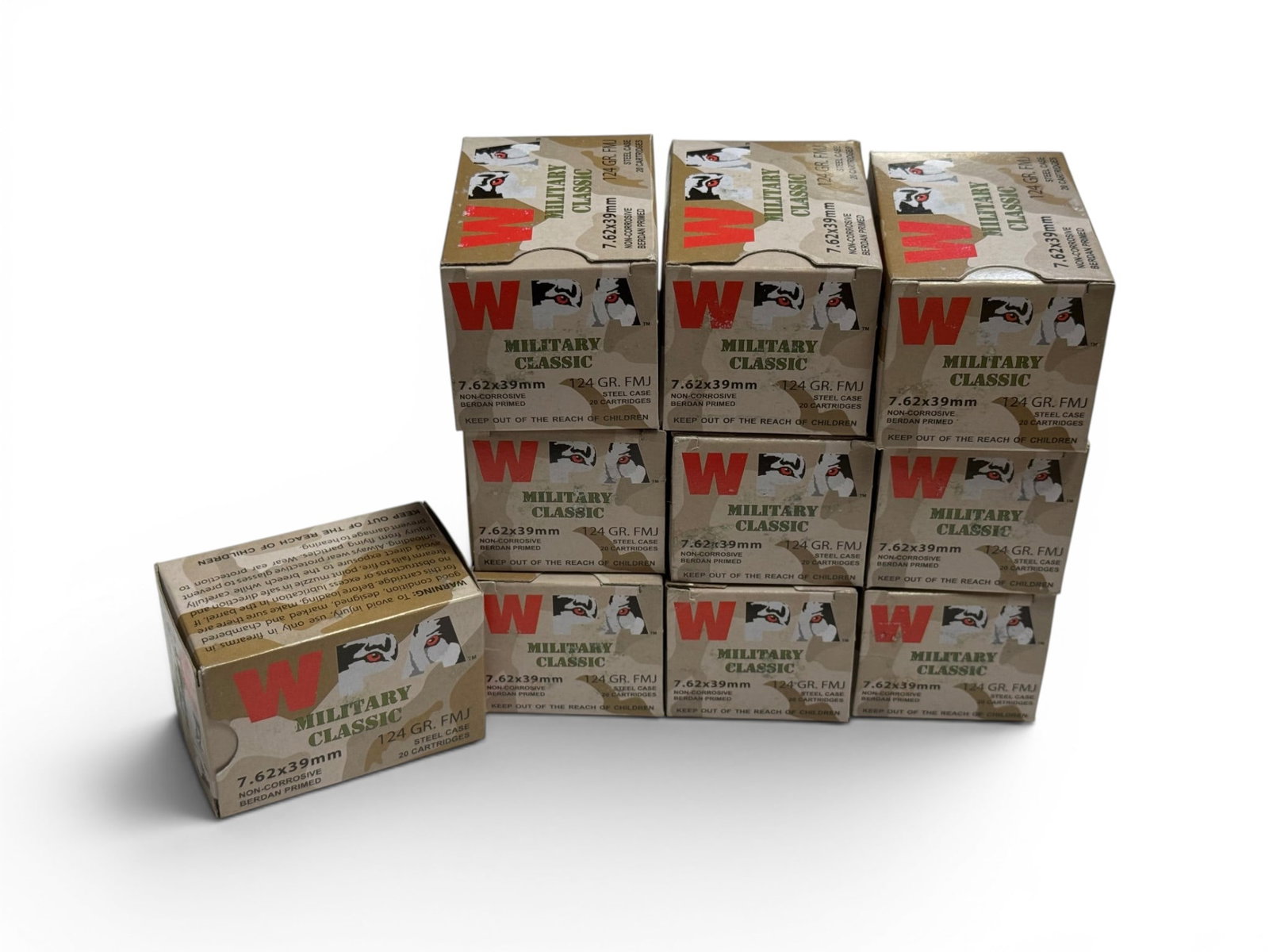 NIB 200rds. of 7.62x39mm 124gr. FMJ WPA Military Classic Ammunition: See Photo(s)
