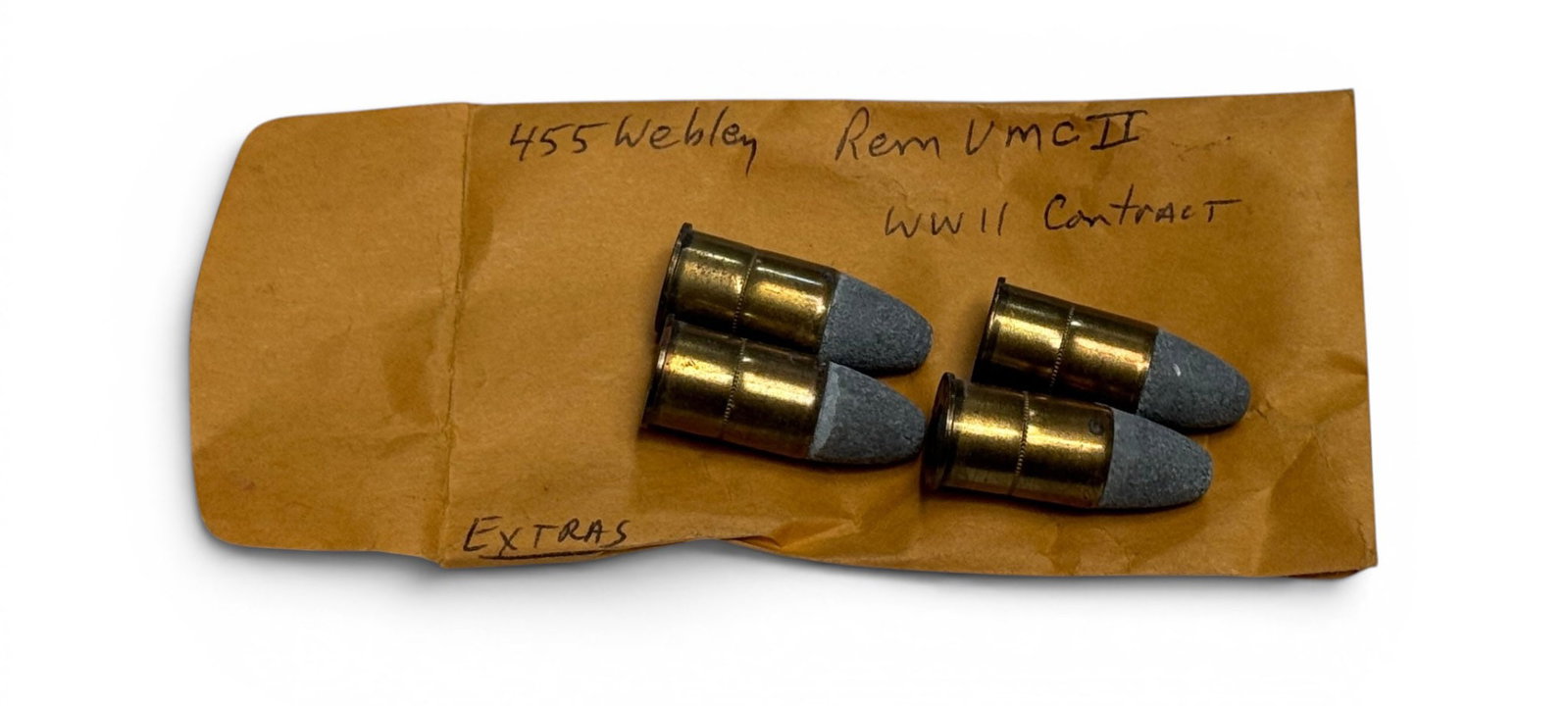 4rds. of .455 WEBLEY WWII Contract Factory Ammunition: See Photo(s)