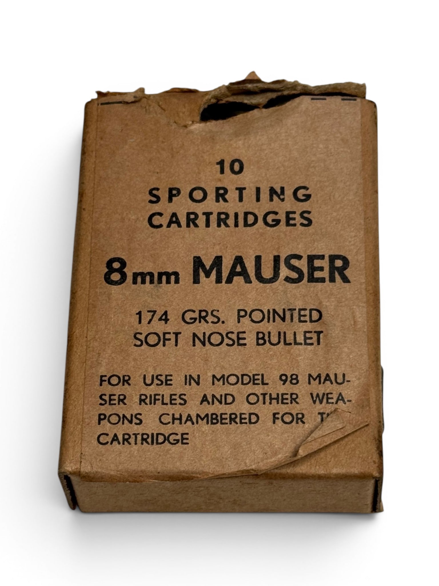 10rds. of 8mm Mauser 174gr. Pointed SN Factory Ammunition: See Photo(s)