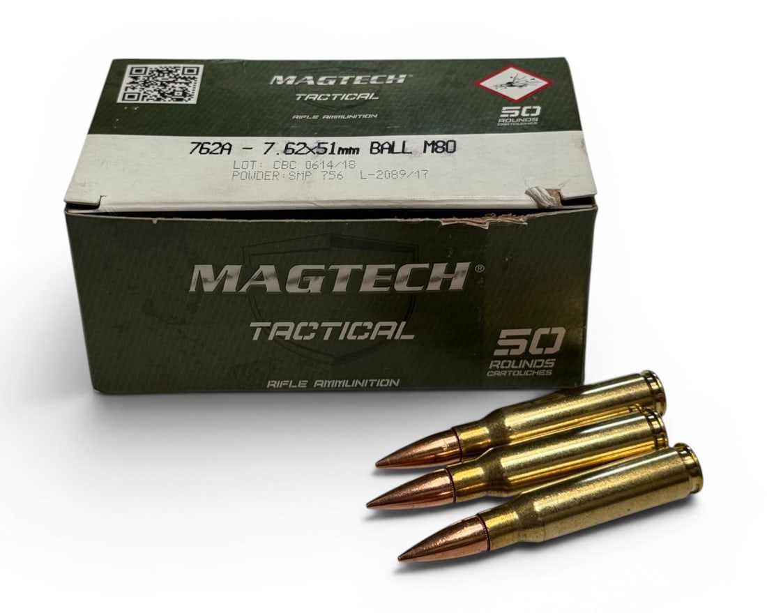 NIB 50rds. of 7.62x51mm BALL M80 Magtech Tactical Ammunition: Quality, new ammunition