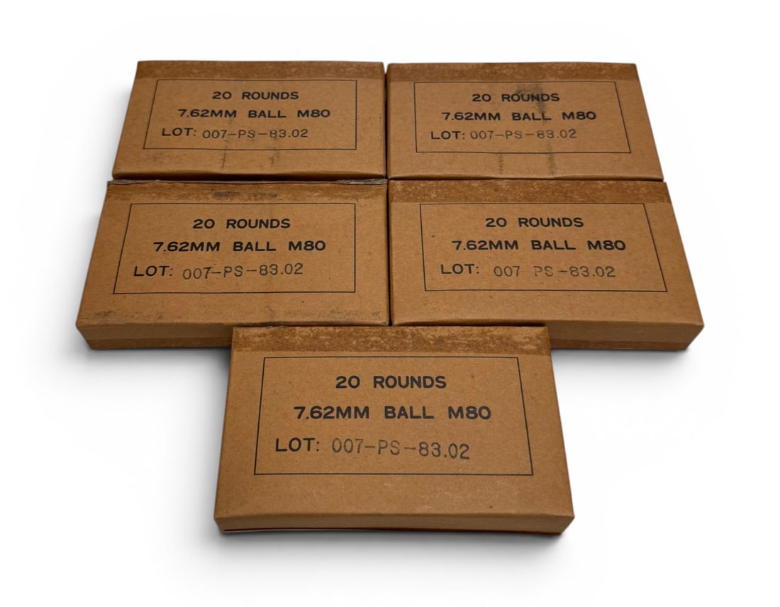 NIB 100rds. of 7.62x51mm BALL M80 Factory Ammunition: See Photo(s)