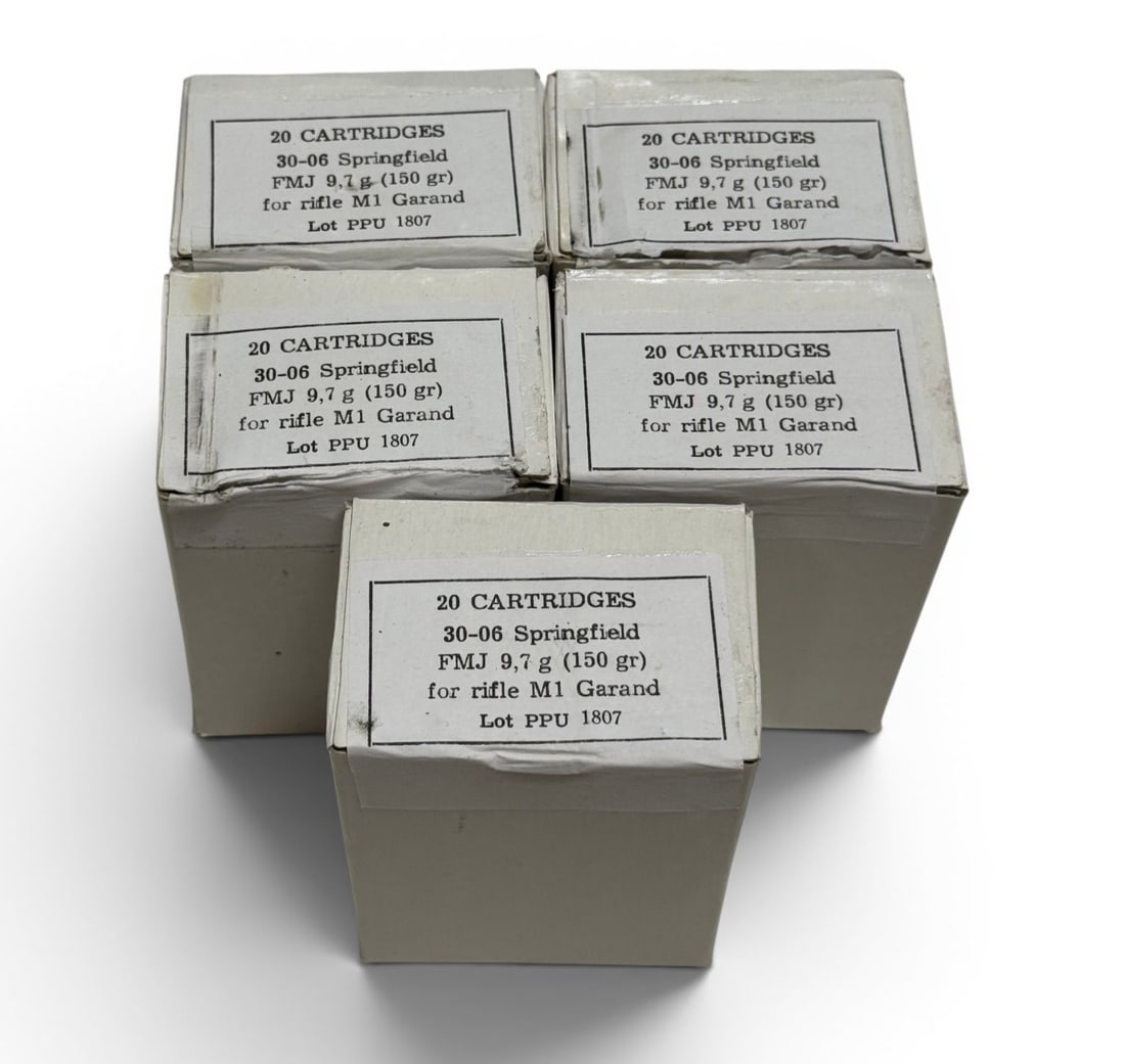 NIB 100rds. of .30-06 SPRG. 150gr. Factory PPU Ammunition for M1 Garand: See Photo(s)
