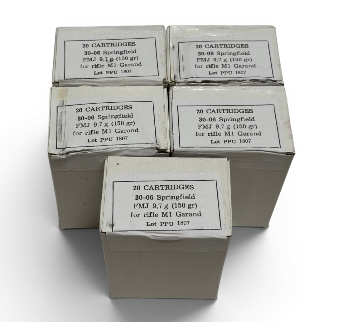 NIB 100rds. of .30-06 SPRG. 150gr. Factory PPU Ammunition for M1 Garand: See Photo(s)