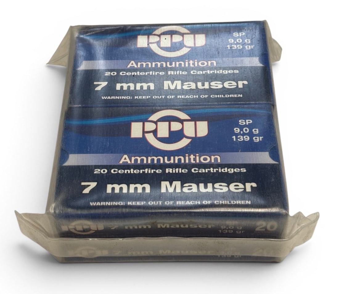 NIB Vacuum Sealed 80rds. of 7mm Mauser 139gr. SP PPU Ammunition (1 of 2)